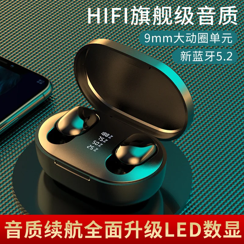 Bluetooth 5.2 laisvų rankų įranga 48 valandų baterijos veikimo trukmė belaidžio ryšio laisvų rankų įranga 9D stereo sporto vandeniui ausis įkišamos ausinės su mikrofonu 2