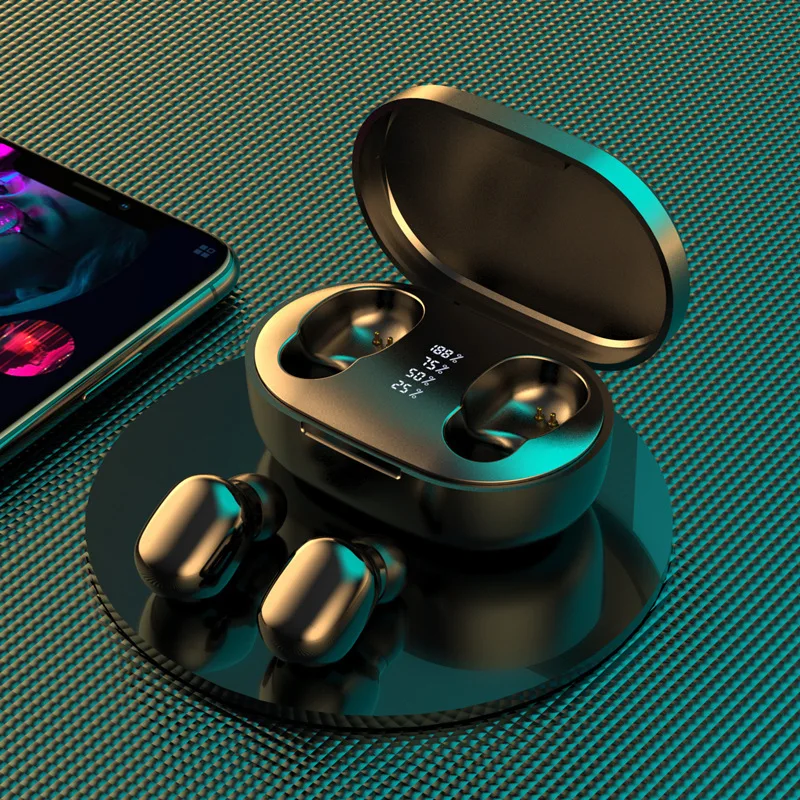 Bluetooth 5.2 laisvų rankų įranga 48 valandų baterijos veikimo trukmė belaidžio ryšio laisvų rankų įranga 9D stereo sporto vandeniui ausis įkišamos ausinės su mikrofonu 4
