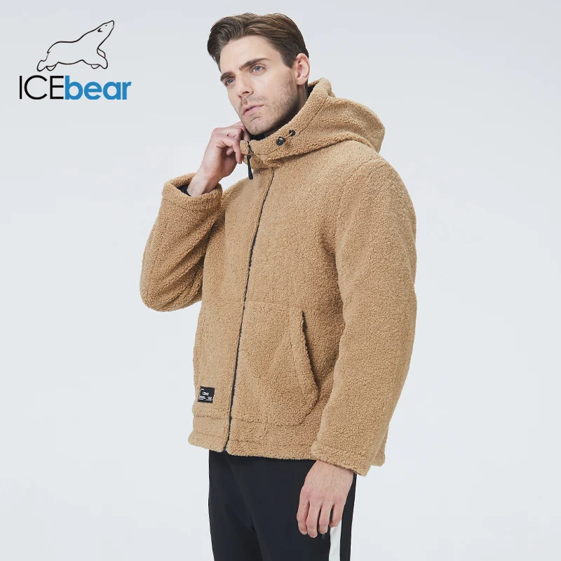 Icebear 2021 žiemos nauja, vyriški striukė trumpas medvilnės kailis polar fleece striukė unisex prekės ženklo drabužių MWC20966D 0
