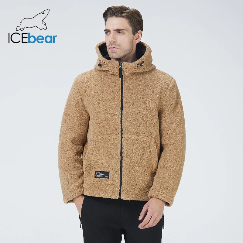 Icebear 2021 žiemos nauja, vyriški striukė trumpas medvilnės kailis polar fleece striukė unisex prekės ženklo drabužių MWC20966D 3