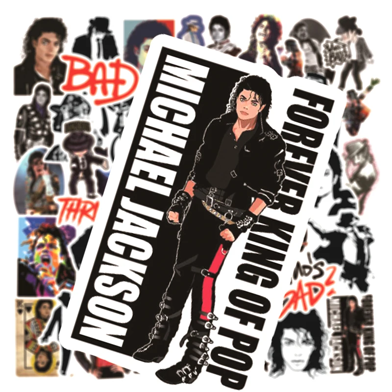 50pcs/pak Roko Žvaigždė Michael Jackson Atmintį Lipdukai Šaldytuvas Automobilių Šalmas 