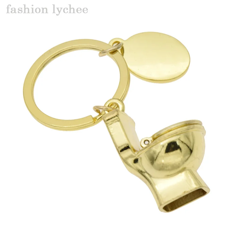 Mados ličiai Kūrybos Aukso Spalvos Tualetas Keychain paketų prižiūrėtojų raktinę Mini Miela Dovana Moterims Maišas Kabo Pakabukai Žiedas, Raktas Fob 0