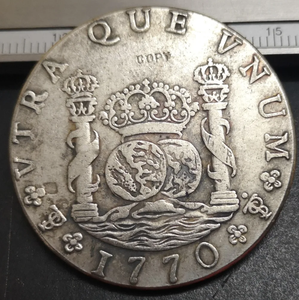 1770 (JR) Bolivija 8 Reales - Carlos III Ispanija Ginklų Ramsčių Kopijuoti Monetos