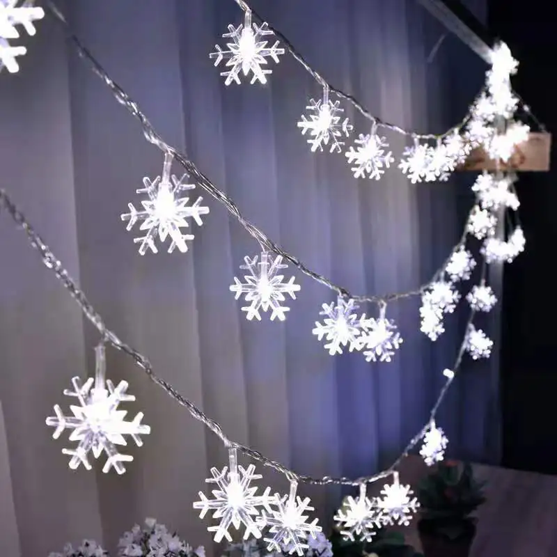 LED Girliandą Snaigės String Pasakų Žibintai Baterija Kabantys Papuošalai Kalėdų Eglutė Naujųjų Metų Namų Dekoro Navidad 2019