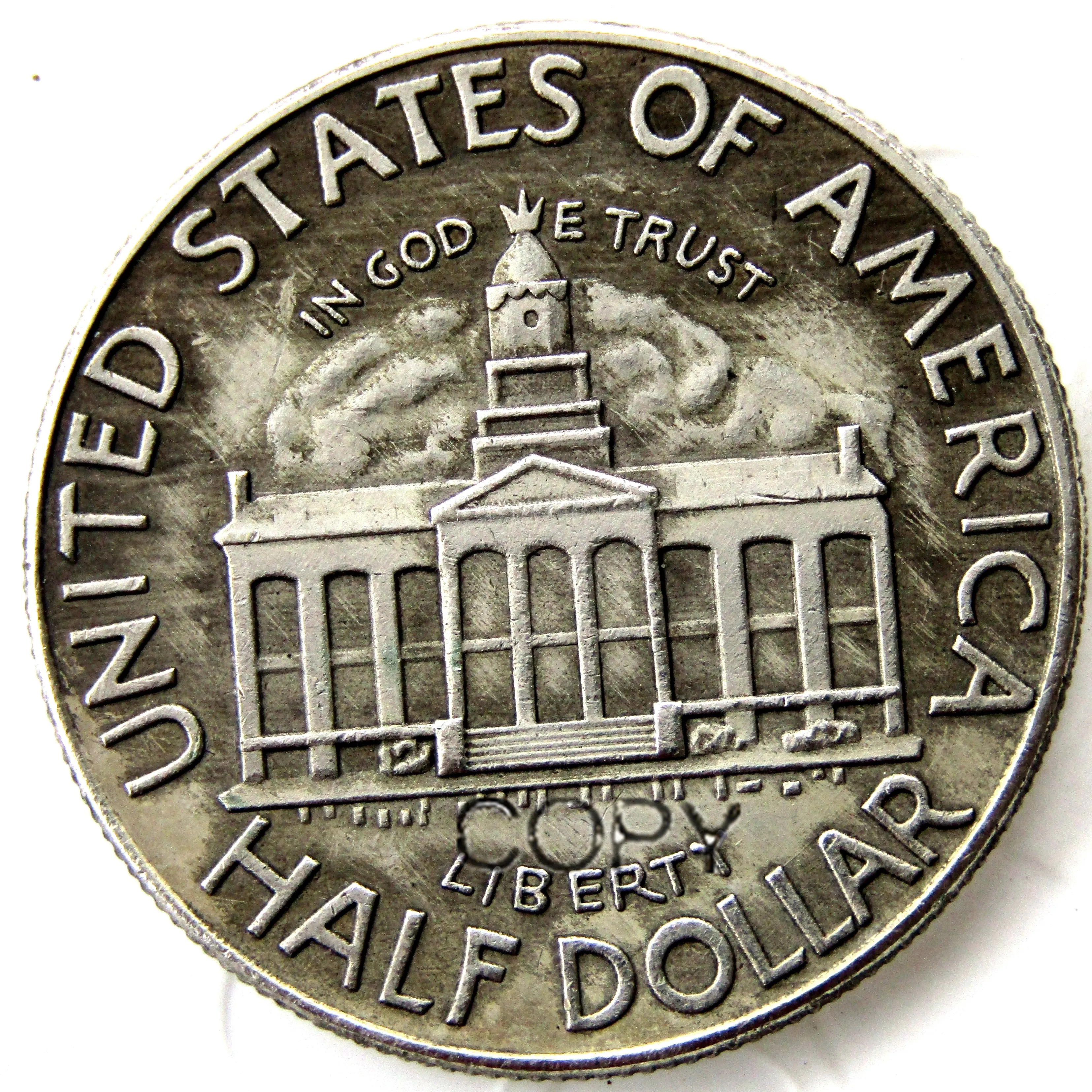 JAV 1946 m. Ajovos Pusę Dolerio Proginę Sidabro Padengtą Kopijuoti Monetos