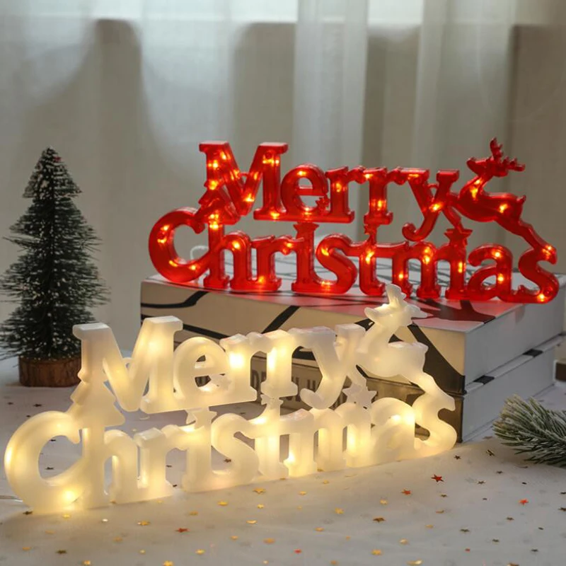LED Kalėdinės Pasakos Šviesos Kalėdų Medis, Gėlių Vainikas Apdailos Styginių šviesos Šventė naujuosius Metus, Linksmų Kalėdų Logotipo Raidė Lempos 2