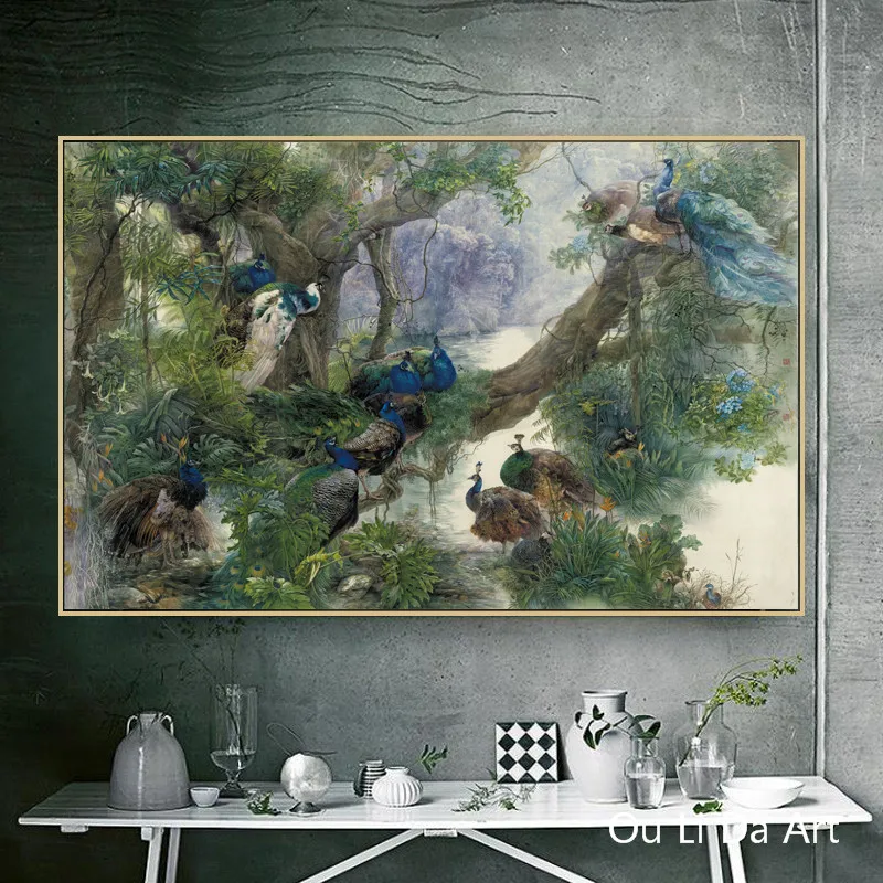 Be rėmelio klasikinio povas medžio kraštovaizdžio drobės spaudiniai naftos paveikslai spausdinami ant drobės namo sienos meno apdailos nuotrauką