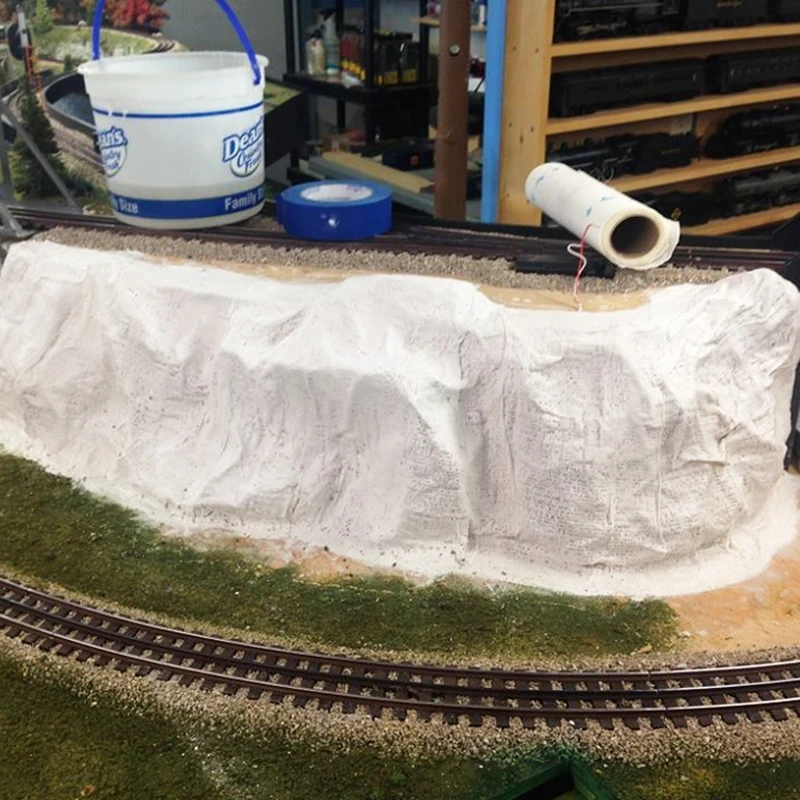 Kalnų Vietovės, Gipso Gamybos Modelio, Statybinių Medžiagų Kraštovaizdžio Modelio Traukinių Geležinkelio Maketas Dekoracijos 
