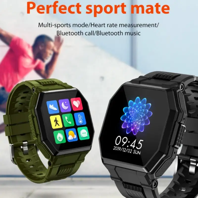 2021 Prabanga Karinės Sporto Vyrų Smart Watch Vyrų Full Screen Touch Kraujo Spaudimas, Širdies ritmo Monitorius 