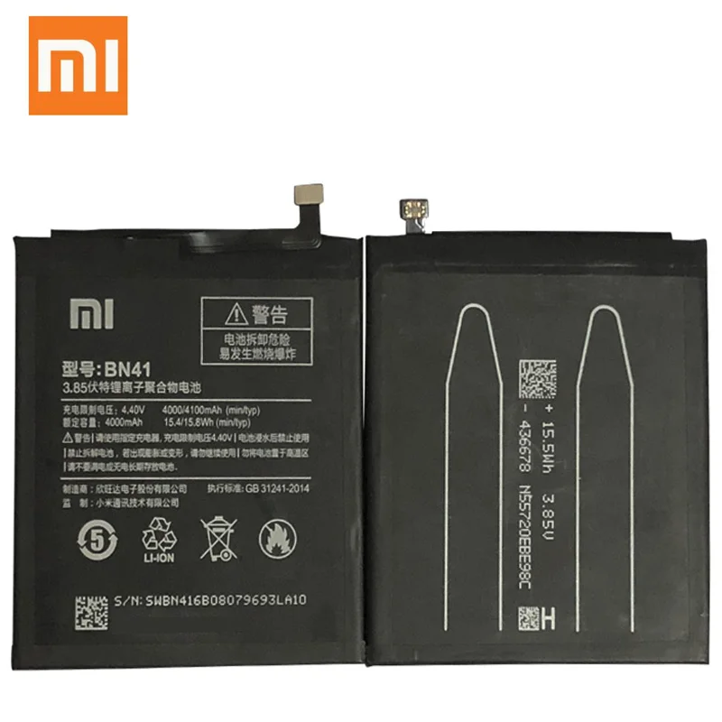 Originalus BN43 BN41 baterija 4000mAh Už Xiaomi Redmi 4 Pastaba / 4X MTK Gel X20 pasaulio Snapdragon 625 Baterija + Nemokamas Įrankiai