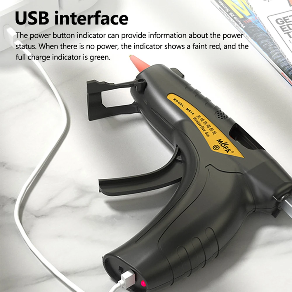 Belaidis), 3,7 V Ličio Baterija Hot Melt Glue Gun USB Įkraunamas Belaidis Įrankis Amatų Namų 