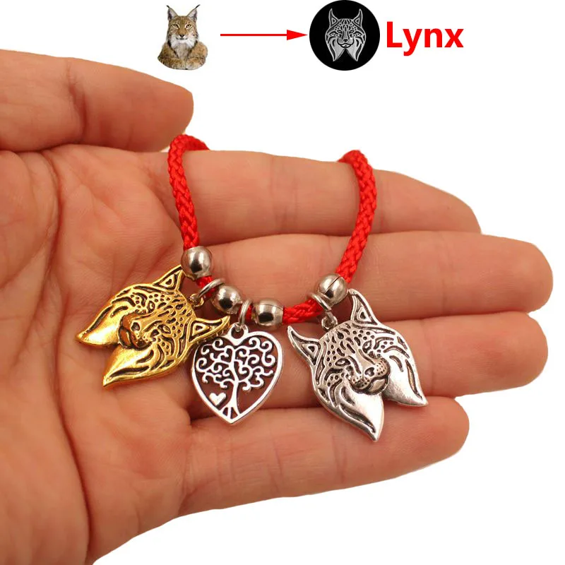 Lynx Katė Gyvūnų Žavesio Apyrankę, Moterys, Vyrai, Poros Meilės Virve Vyras Moteris Pearl Raudona Širdis Juoda Mergaičių papuošalai
