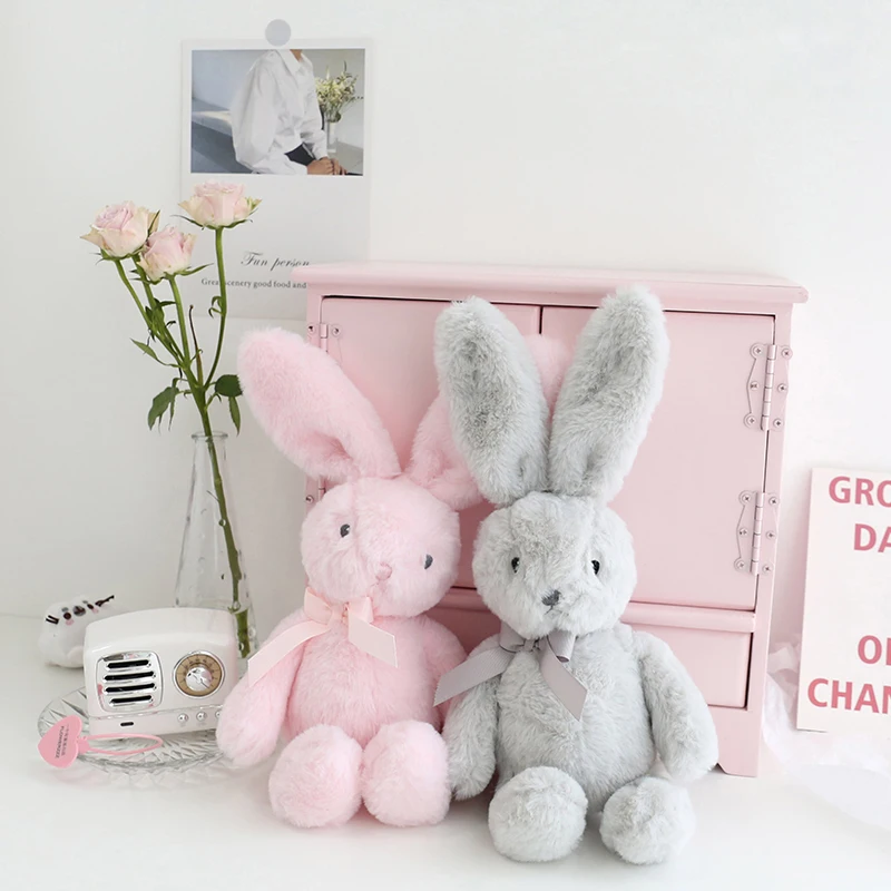 Cute Bunny Pliušinis Žaislas Iškamšos Pink Rabbit Kūdikių Lėlės Nuraminti Kūdikio Žaislai 4
