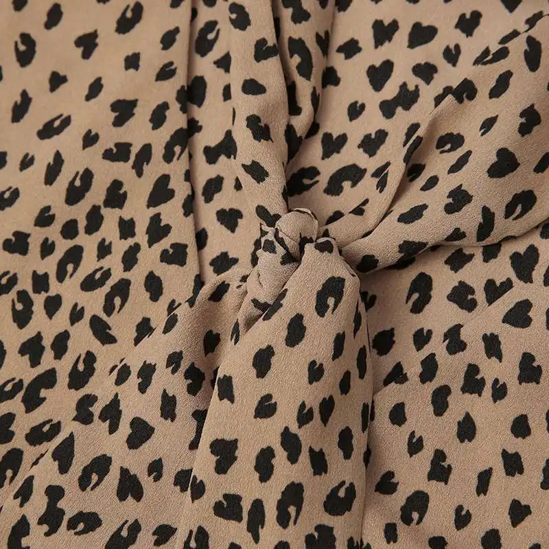 2022 ZANZEA Moterų Pavasario V Kaklo Nėrinių Šalis Viršūnes Elegantiškas Atsitiktinis ilgomis Rankovėmis Marškinėliai Moteriška Blusas Seksualus Leopardas Spausdinti Palaidinė 2