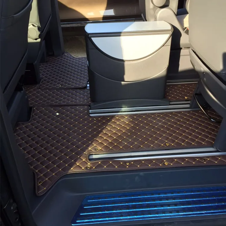 Aukštos kokybės kilimai! Custom pilną automobilio grindų kilimėliai Volkswagen Multivan T6 2022-6 7 sėdimos vietos vandeniui patvarus kilimai 5