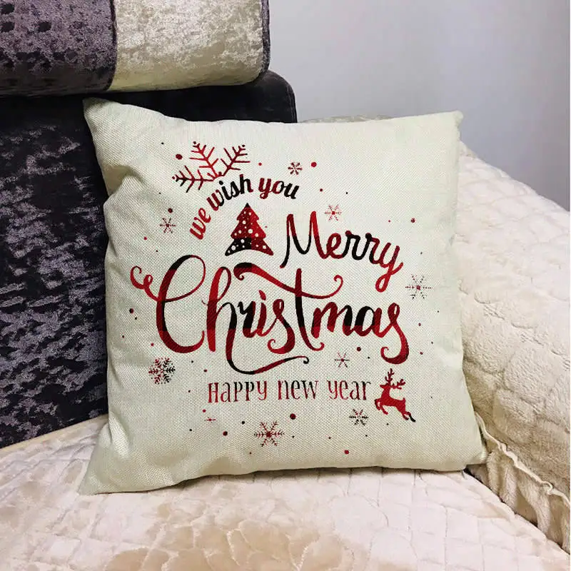 45x45cm Kalėdų pagalvėlė padengti Helovinas medvilnės, lino, medžio Naujųjų Metų dekoratyvinės pagalvės, skirta pagalvėlė apima, Mesti Pagalvės užvalkalą i852