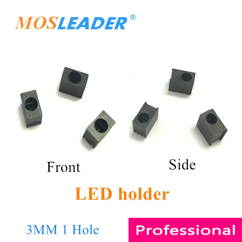 Mosleader 1000PCS F3 3mm LED laikiklis 1 skylės Juodas plastikinis laikiklis Priekyje Vieną skylę Whitout Led Kvadratinių Stulpas Lempos laikiklis