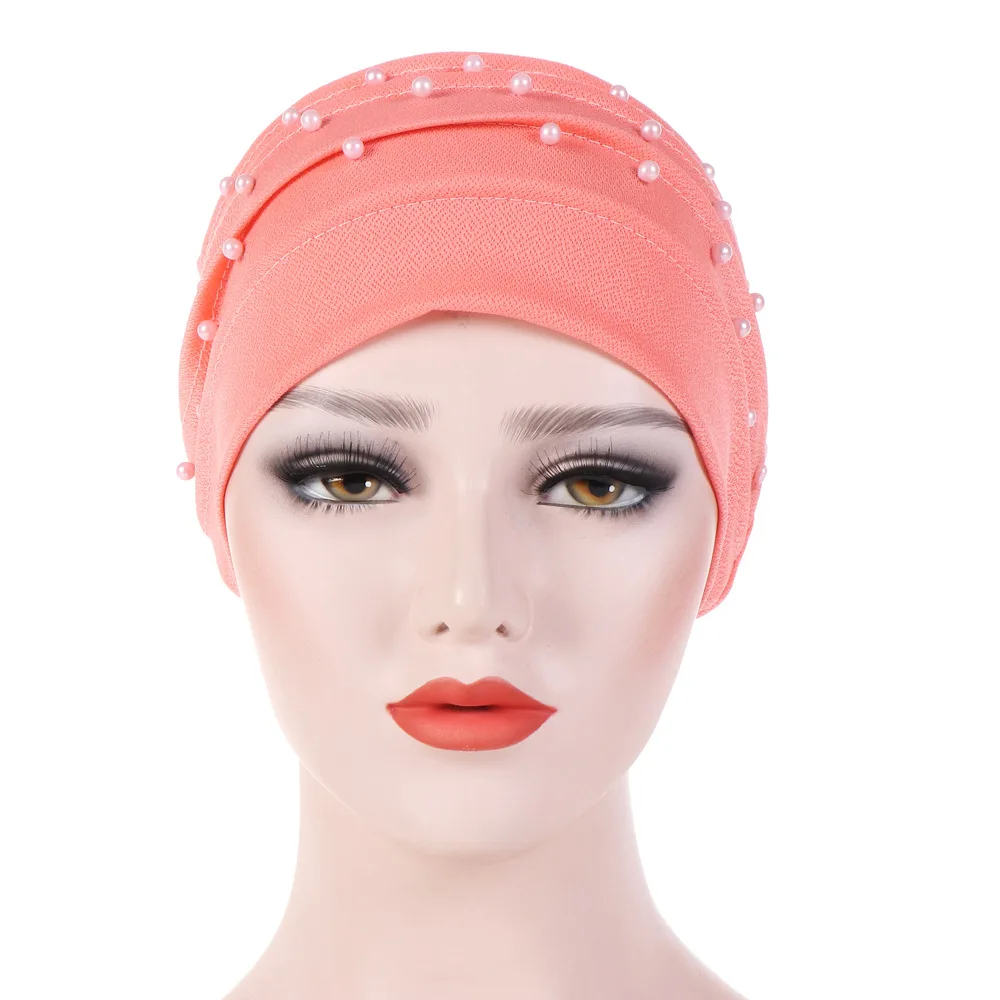 Naujas Stilius Ponios Kartus Skrybėlės Vientisos Spalvos Puošnios Musulmonų Headscarves Europos Ir Amerikos Stiliaus Headscarves Skrybėlės 3