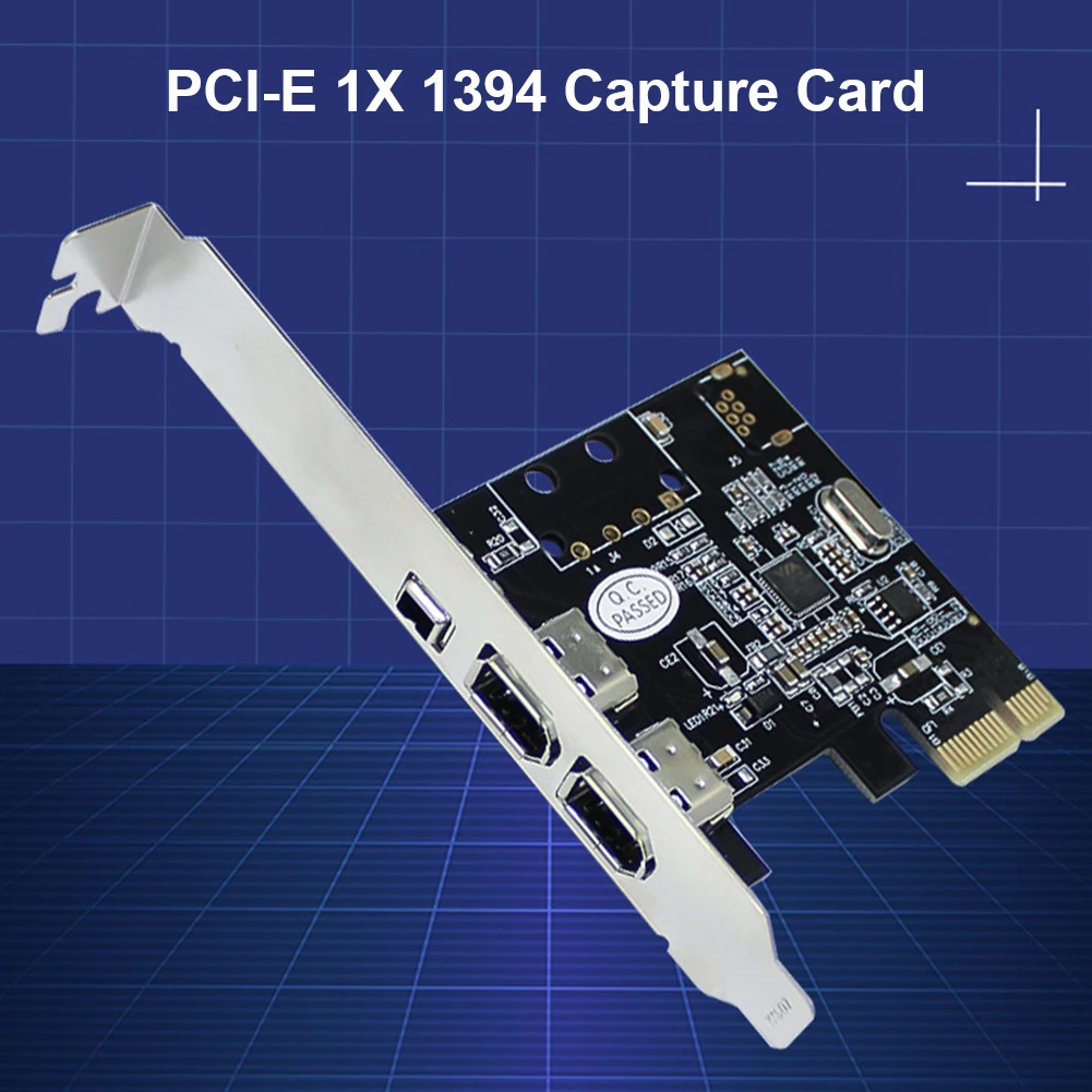 PCI-E 1X iki 16X 1394 DV Vaizdo įrašymo Plokštę su 6 Pin 4 Pin Firewire Adapteris Stalinis Kompiuteris 3 Port PCI-E 1X 1394 Kortelės 0