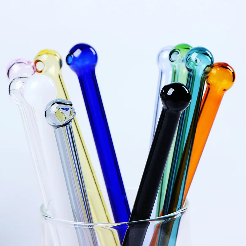 Aukštos Boro Silikatinio Stiklo, Šiaudų Spalvos Su Apvalios Galvos Drinkware Vandens Butelis Taurės Priedai 3
