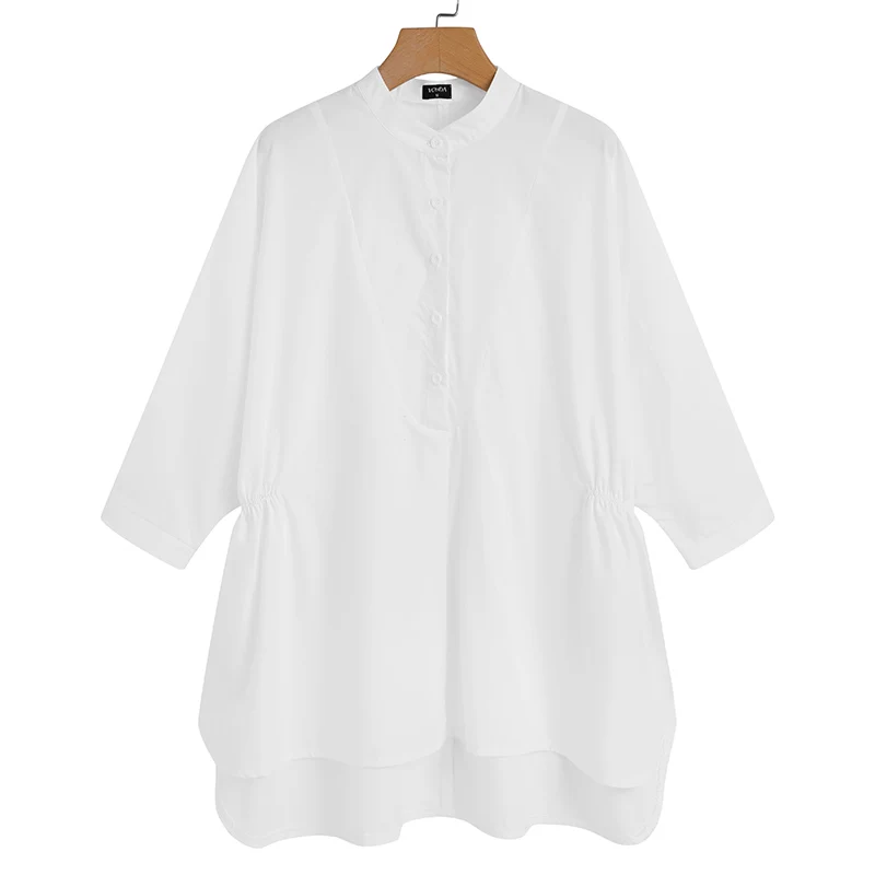 VONDA Moterų Balti Marškiniai 2022 Atsitiktinis vientisos Spalvos Palaidinė Plati 3/4 Rankovėmis Viršūnes Office Ponios Palaidinė Šalies Marškinėliai Blusas Feminina 1