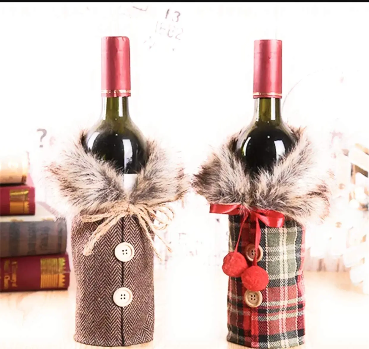 2022 Naujųjų Metų Naujausią Gnome Beveidis Vyno Butelio Dangtelį Noel Kalėdų Dekoracijas Namų Navidad 2021 Dovana Vakarienės Stalo Dekoras 5