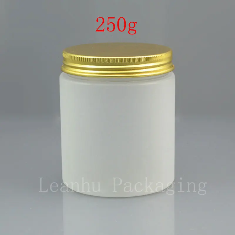 250g x 20 tuščia glaistant balta NAMINIŲ ledų indelį , 250cc kosmetikos plastinės daugkartiniai konteinerių , aukso / balta / rožinė aliuminio dangtelis