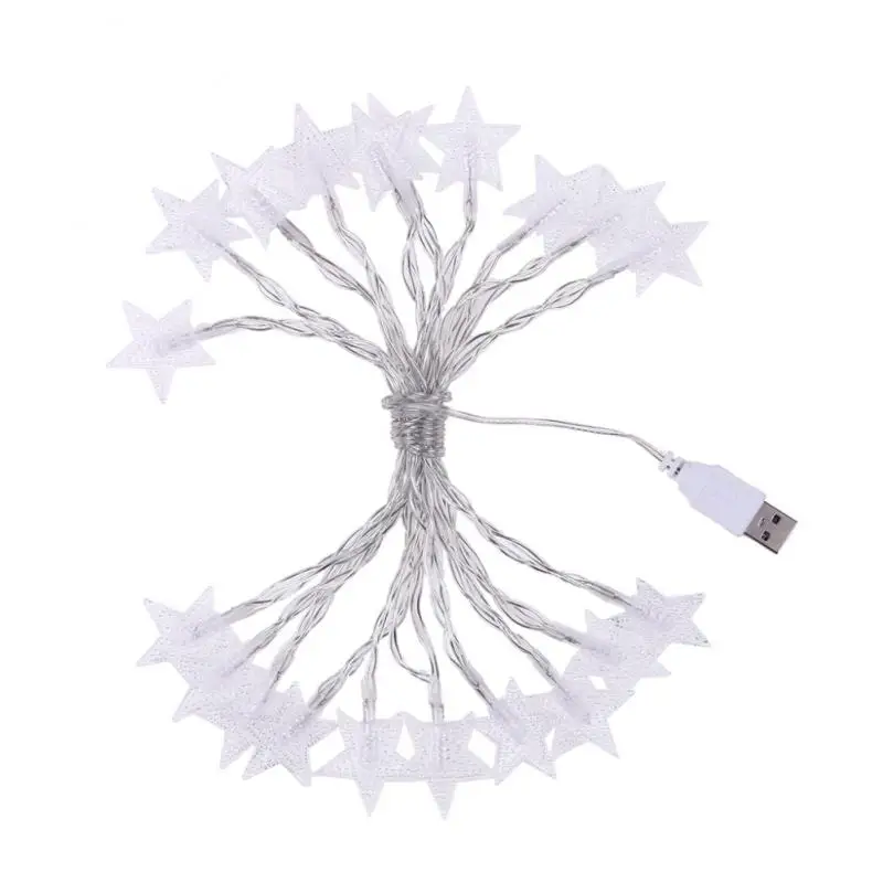 USB/Baterijos Energijos Star LED Girliandą Žibintai Pasakų String Vandeniui Lauko Žibintas Kalėdų, Vestuvių Grupė Kalėdų Žiburiai