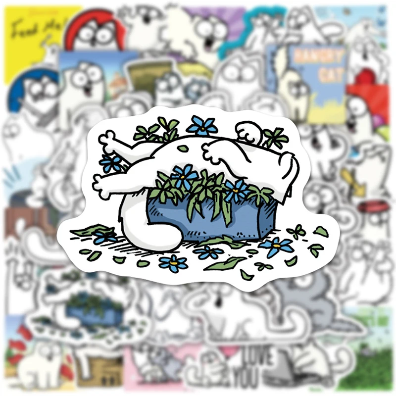 10/30/60Pcs/set Simon 's Cat Animacinių filmų Anime Grafiti Lipdukai Telefono dėklas Bagažo Nešiojamas 