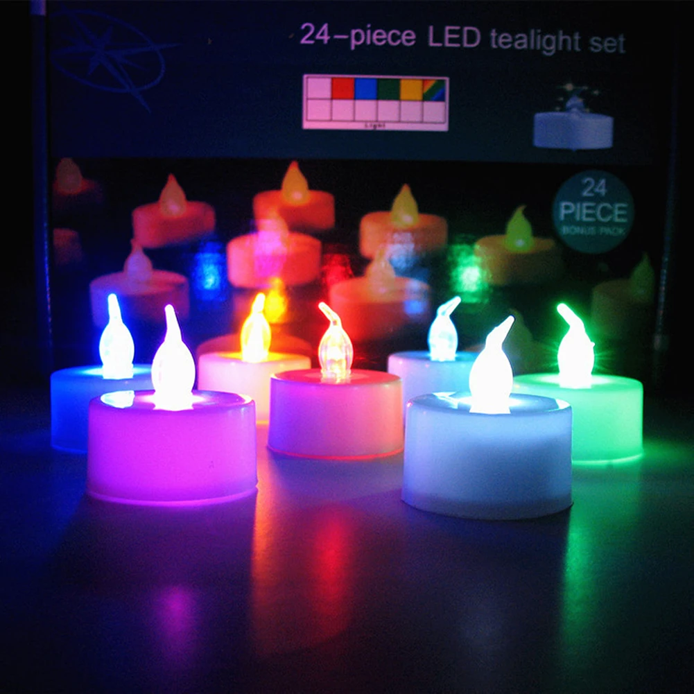1pcs Flameless LED Tealight Elektroninių Žvakių Lemputė Helovinas Kalėdų Romantiška Atmosfera Šviesą Gimtadienio Apdaila 4